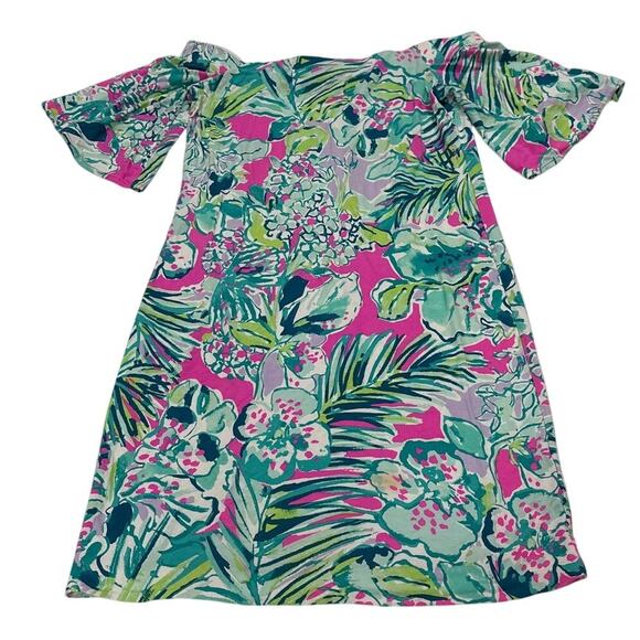 Lilly Pulitzer Womens XS Fawcett Mini Dress Off the Shoulder Bright Floral - Picture 3 of 9